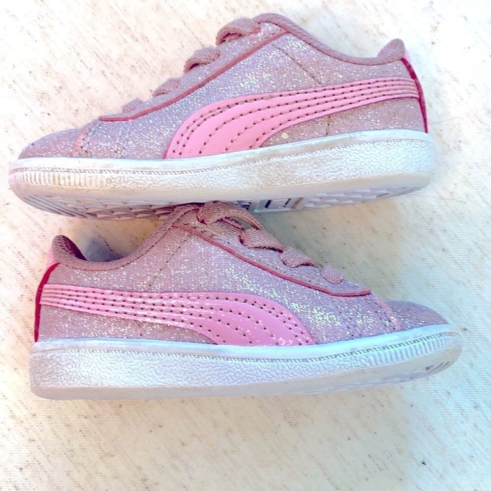 Baby Girl Pink Sparkly Puma Shoes